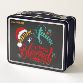 Christlich GRATIS DANKFUL BLESSET Weihnachten Metall Brotdose
