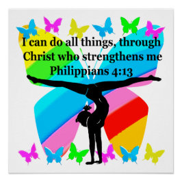 CHRISTLICH GYMNAST INSPIRATIONAL BIBLE DESIGN POSTER