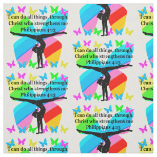 CHRISTLICH GYMNAST INSPIRATIONAL BIBLE DESIGN STOFF