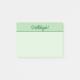Christlich Hallelujah Sticky Notepad Green Post-it Klebezettel