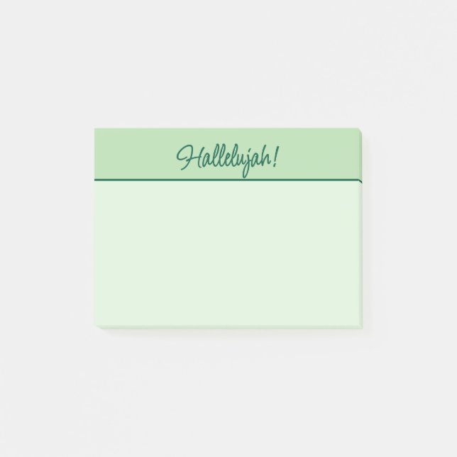 Christlich Hallelujah Sticky Notepad Green Post-it Klebezettel (Vorderseite)