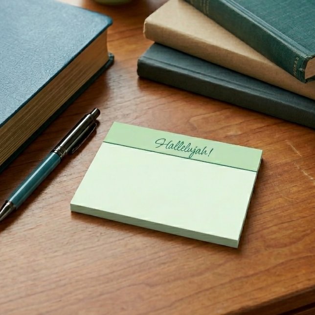 Christlich Hallelujah Sticky Notepad Green Post-it Klebezettel (Christian Hallelujah Sticky Notepad Green)