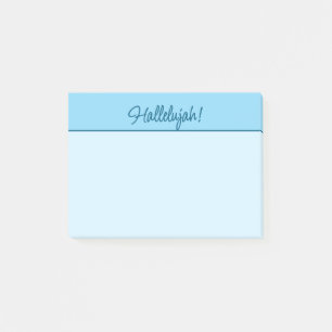 Christlich Hallelujah Sticky Notepad in Blau Post-it Klebezettel