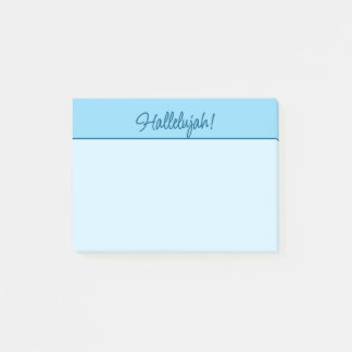 Christlich Hallelujah Sticky Notepad in Blau Post-it Klebezettel