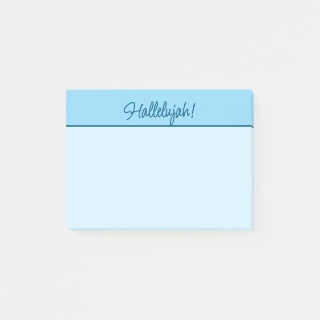 Christlich Hallelujah Sticky Notepad in Blau Post-it Klebezettel (Vorderseite)