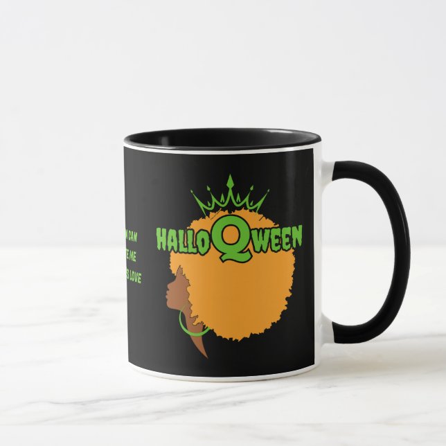 Christlich HALLOQWEEN Afro Queen Halloween Tasse (Rechts)