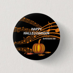 Christlich Halloween HALLELUJAHEEN Kürbis Button
