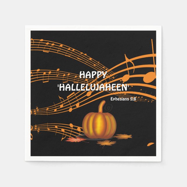 Christlich Halloween HALLELUJAHEEN | Kürbispapier Serviette (Vorderseite)