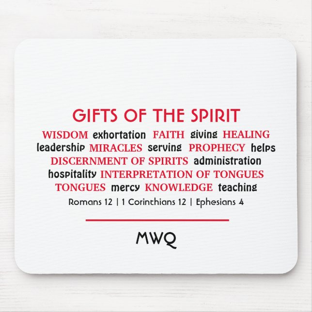 Christlich | HOLY SPIRIT GIFTS | Monogramm - Schri Mousepad (Vorne)