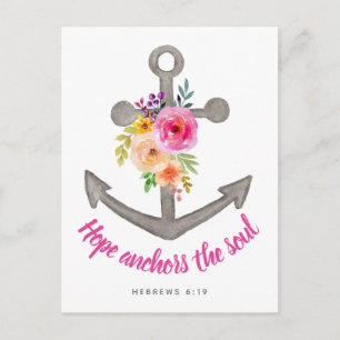 Christlich Hope Anchors the Soul Bible Verse Postkarte