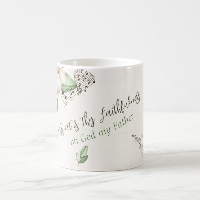 Christlich Hymn Magnolia Script Watercolor Kaffeetasse (Mittel)