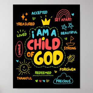 Christlich ich bin ein Kind Gottes Jesus Glaube Ki Poster