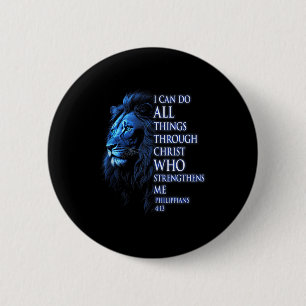 Christlich ICH kann alle Dinge durch Christus Löwe Button