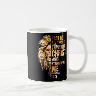 Christlich ich kann alle Dinge durch Christus Löwe Kaffeetasse