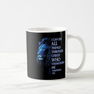 Christlich Ich kann alle Dinge durch Christus Löwe Kaffeetasse