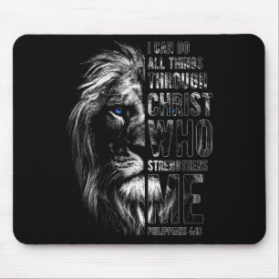 Christlich ich kann alle Dinge durch Christus Löwe Mousepad