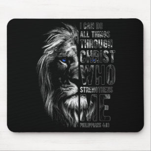 Christlich ich kann alle Dinge durch Christus Löwe Mousepad