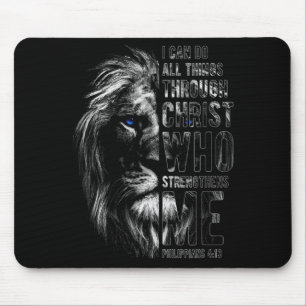 Christlich Ich kann alle Dinge durch Christus Löwe Mousepad