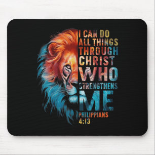 Christlich ich kann alle Dinge durch Christus Löwe Mousepad