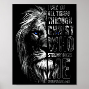 Christlich ich kann alle Dinge durch Christus Löwe Poster