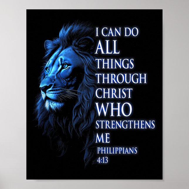 Christlich ich kann alle Dinge durch Christus tun  Poster (Vorne)