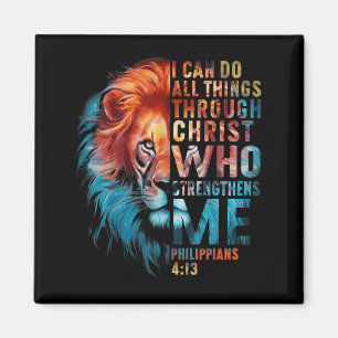 Christlich ich kann alles durch Christus Löwe F Magnet