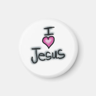 Christlich Ich liebe Jesus Ich liebe Jesus Weiß Magnet
