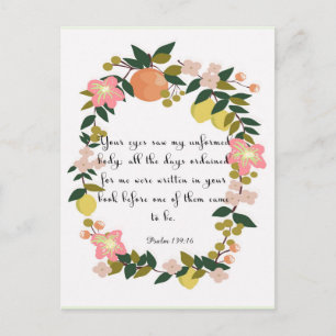 Christlich inspirierende Kunst - Psalm 139:16 Postkarte