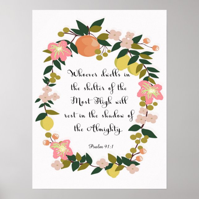 Christlich inspirierende Kunst - Psalm 91:1 Poster (Vorne)