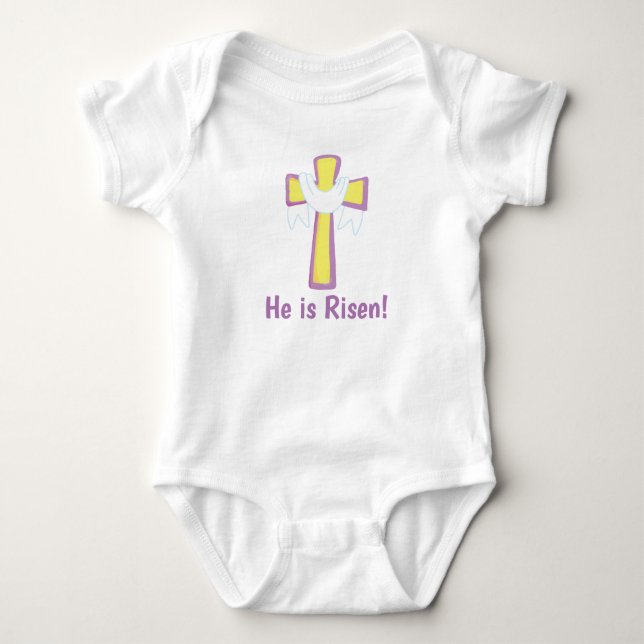 Christlich ist er Risen Baby Strampler (Vorderseite)
