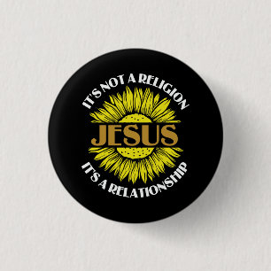 Christlich ist kein religiöser Jesus Sonnenblume Button
