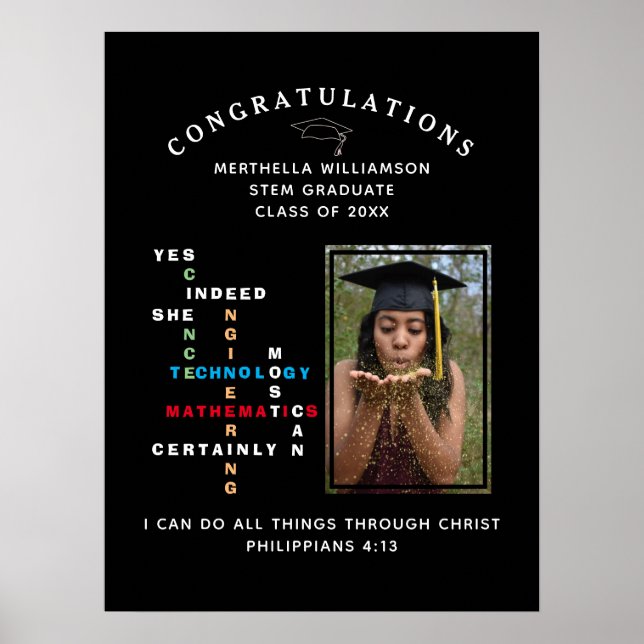 Christlich JA SIE KANN Glückwunsch STM-Abschluss Poster (Vorne)