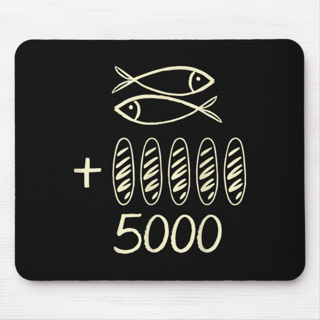 Christlich Jesus 2 Fische 5 Brote speist 5000 Männ Mousepad (Vorne)