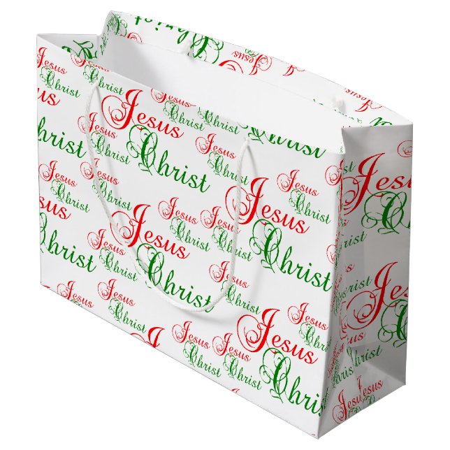 Christlich JESUS CHRIST Große Geschenktüte (Rückseite Schrägansicht)