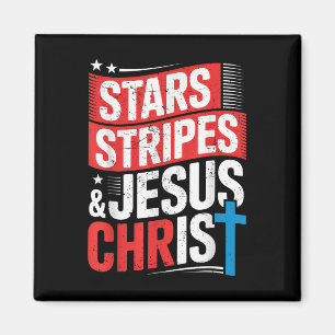 Christlich Jesus Christus Stars Streifen 4. Juli U Magnet