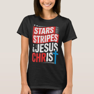 Christlich Jesus Christus Stars Streifen 4. Juli U T-Shirt