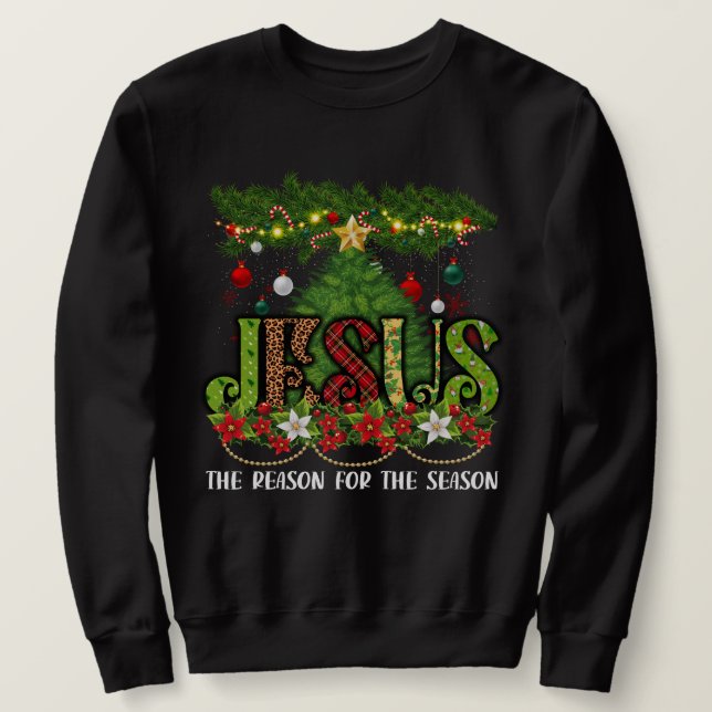 Christlich Jesus der Grund Weihnachten Weihnachtsz Sweatshirt (Design vorne)