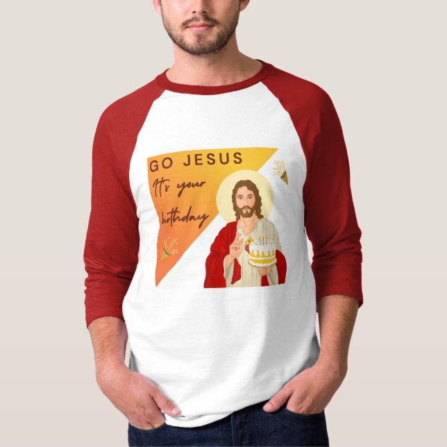 Christlich Jesus Geburtstag Weihnachten Raglan T-Shirt (Vorderseite)