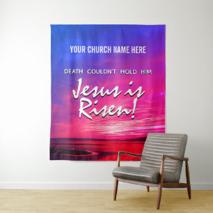 Christlich JESUS IS RISEN Church Oaster Wandteppich