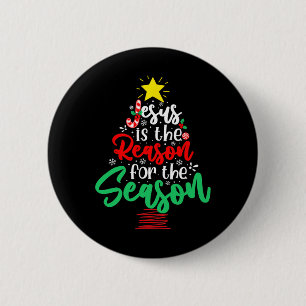 Christlich Jesus ist der Grund Weihnachtsbaum Button