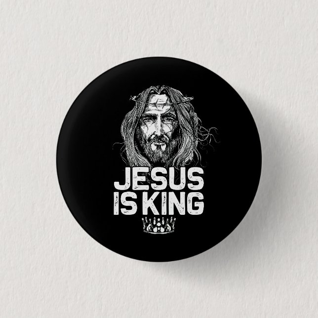 Christlich Jesus ist King Design Crown Christ Team Button (Vorderseite)