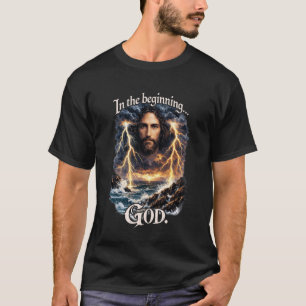 Christlich Jesus Religiöser Bibelvers in Am Anfang T-Shirt