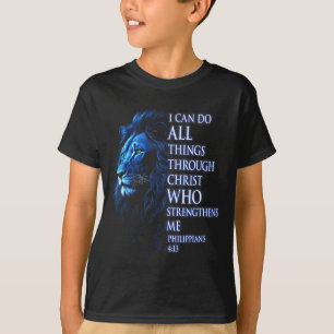 Christlich kann ich alle Dinge durch Christus Löwe T-Shirt