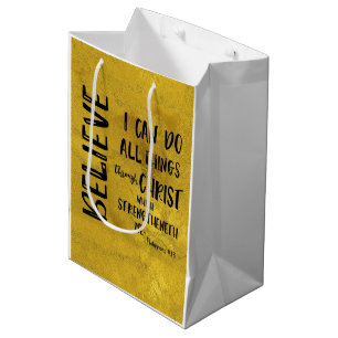 Christlich kann ich alles machen KJV Bible Verse Mittlere Geschenktüte