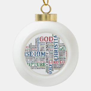 Christlich-katholischer Weihnachtsbaum Keramik Kugel-Ornament