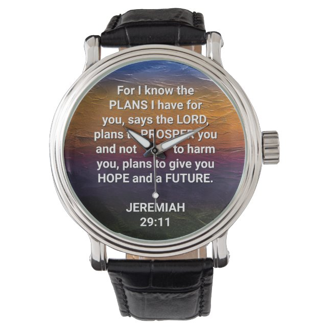 Christlich KENNE ICH DIE PLANEN Jeremiah 29:11 Armbanduhr (Vorderseite)