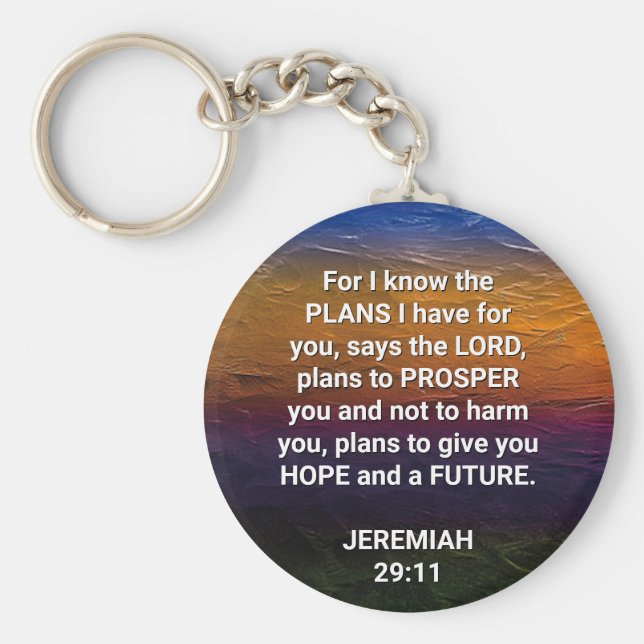 Christlich KENNE ICH DIE PLANEN Jeremiah 29:11 Schlüsselanhänger (Vorne)
