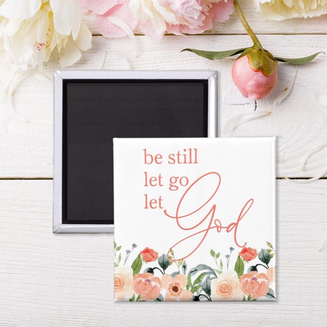 Christlich Lass Lass Gott Magnet (Add a touch of beauty and faith to your space with this pretty watercolor flower magnet. )