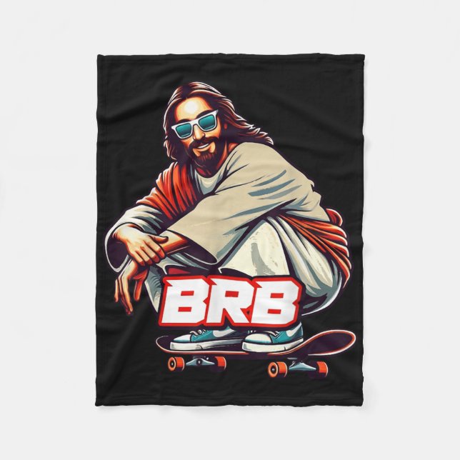 Christlich Lover Funny Sport Skateboard Meme Basic Fleecedecke (Vorderseite)
