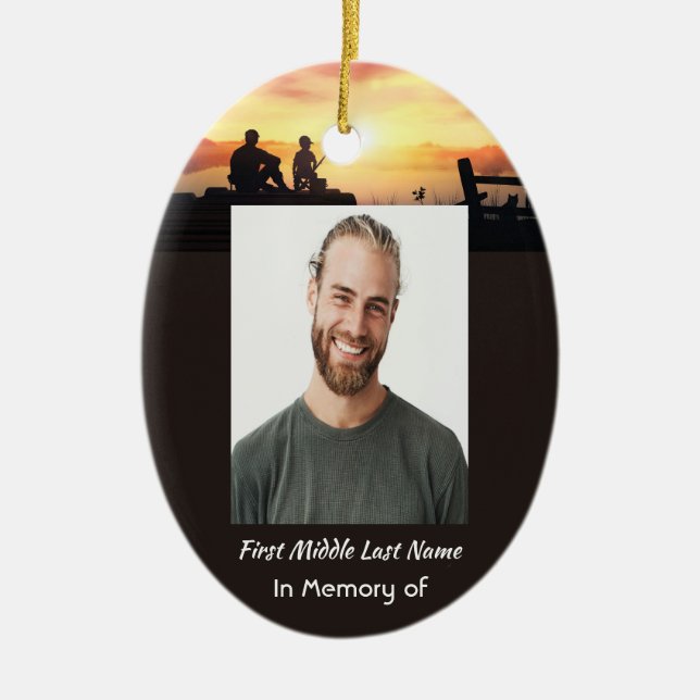 Christlich Memorial Father Son Fischen Fischer Keramik Ornament (Vorne)